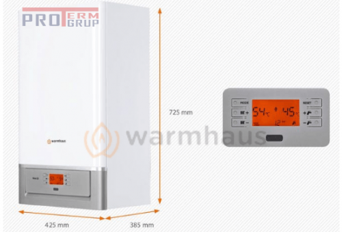Cazan pe gaz warmhaus Viwa 50-65kW marimi cu display