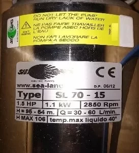 Погружной насос SEA-LAND SL 70-15M
