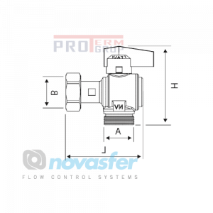 Кран угловой с накидной гайкой Novasfer размеры