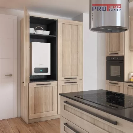 Cazan pe gaz Warmhaus montat in dulap